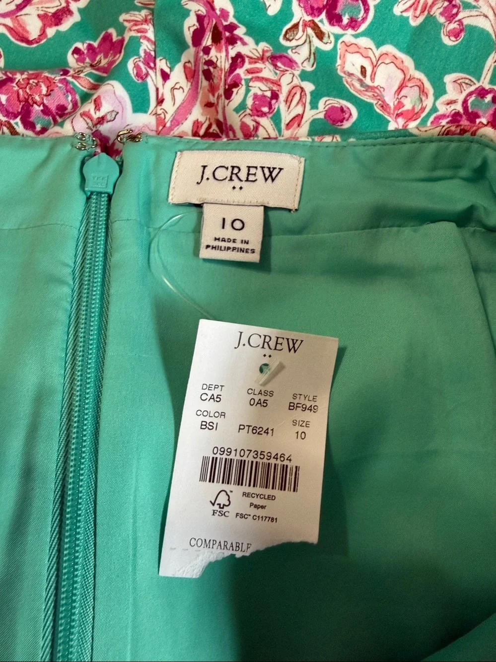 J. Crew Cotton Floral Pencil Skirt Stretch Size: 10 Length: 22”